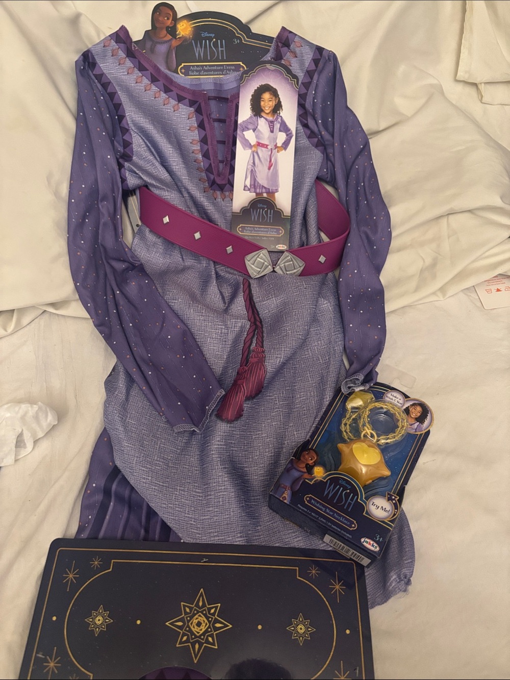 Disney purple Wish Dress Costume with Magenta Belt and add Gold Star Pendant